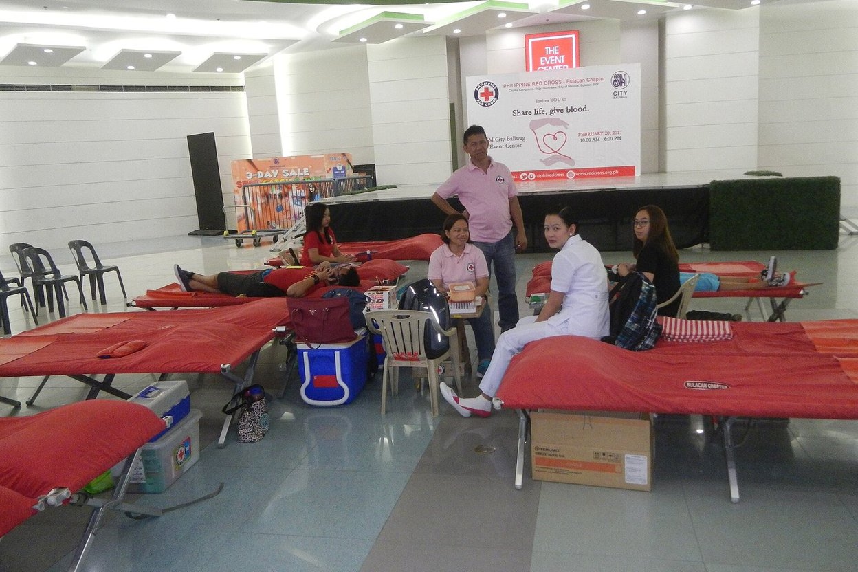 Donation chairs set up at a blood drive