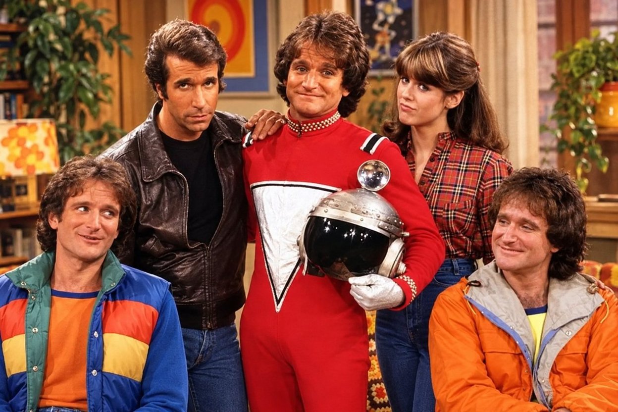 The cast of Mork & Mindy.